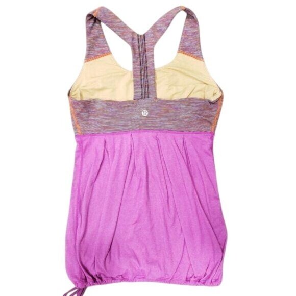 Lululemon Athletica Racerback Tank Top Size 6 Purple & Beige activewear top - Picture 1 of 7